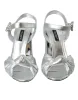 Silver Lambskin Leather Heels Sandals Shoes sold by Louxly