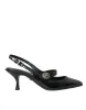 Black Leather Embellished Slingbacks Shoes sold by Louxly