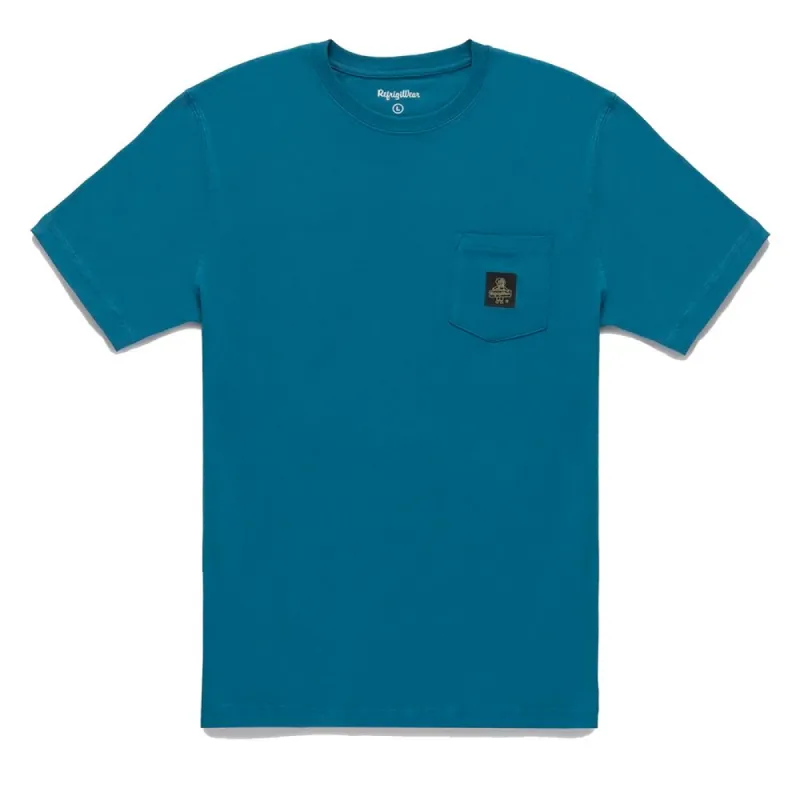 Chic Light Blue Cotton Tee with Chest Logo sold by Louxly