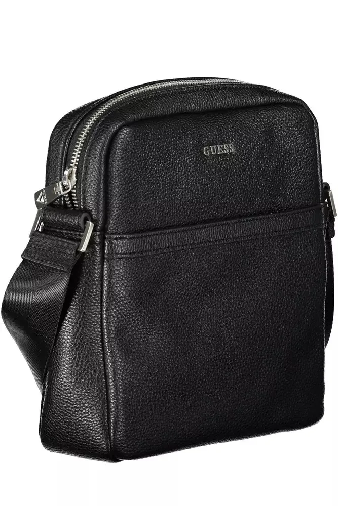Sleek Black Shoulder Bag with Logo Detail sold by Louxly product image thumbnail 3