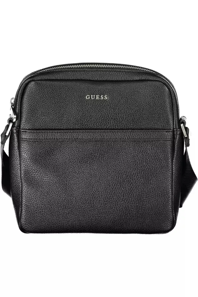 Sleek Black Shoulder Bag with Logo Detail sold by Louxly