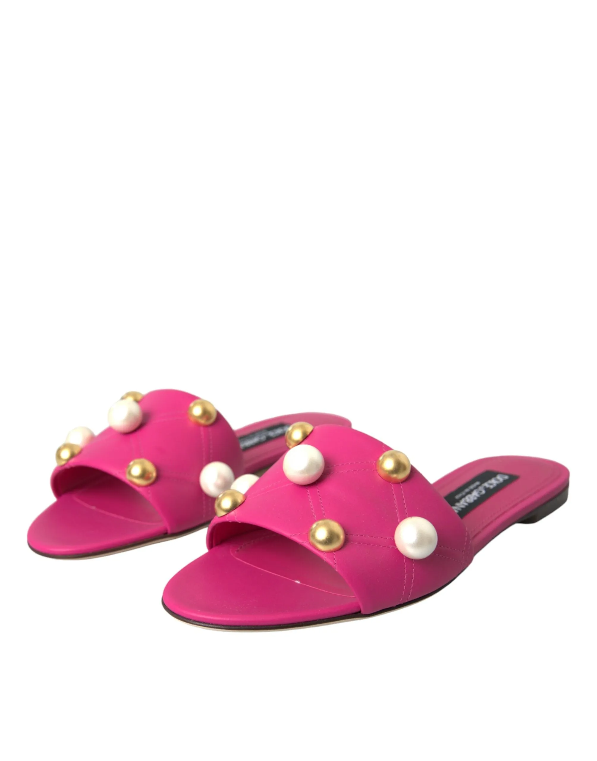 Pink Embellished Leather Flats Sandals Shoes sold by Louxly product image thumbnail 5