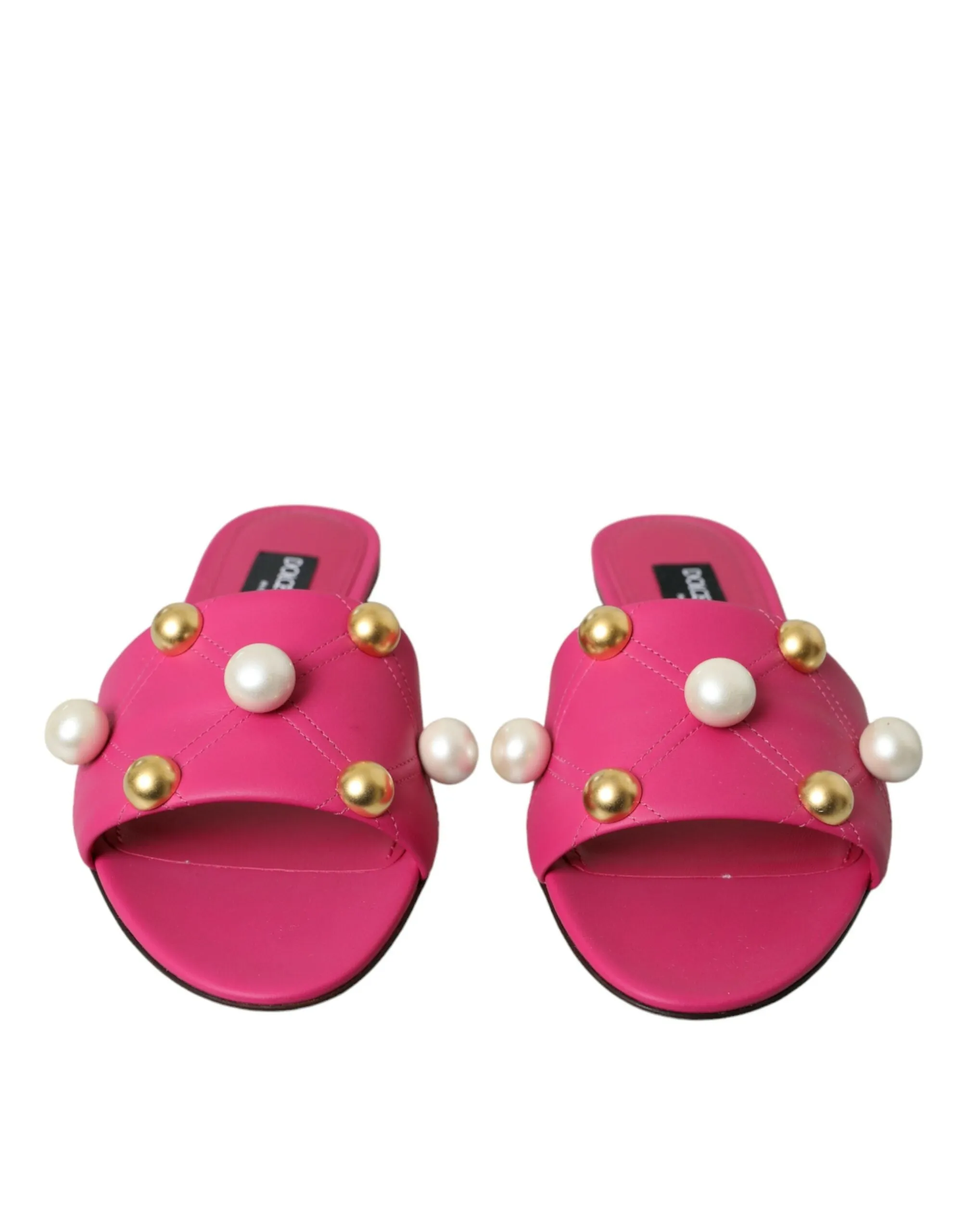 Pink Embellished Leather Flats Sandals Shoes sold by Louxly product image thumbnail 2
