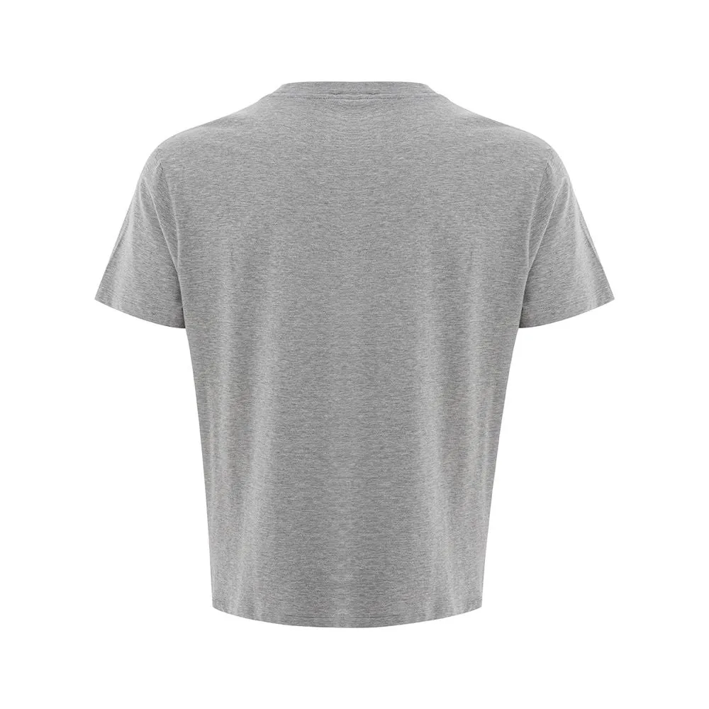 Elegant Gray Cotton T-Shirt sold by Louxly product image thumbnail 2