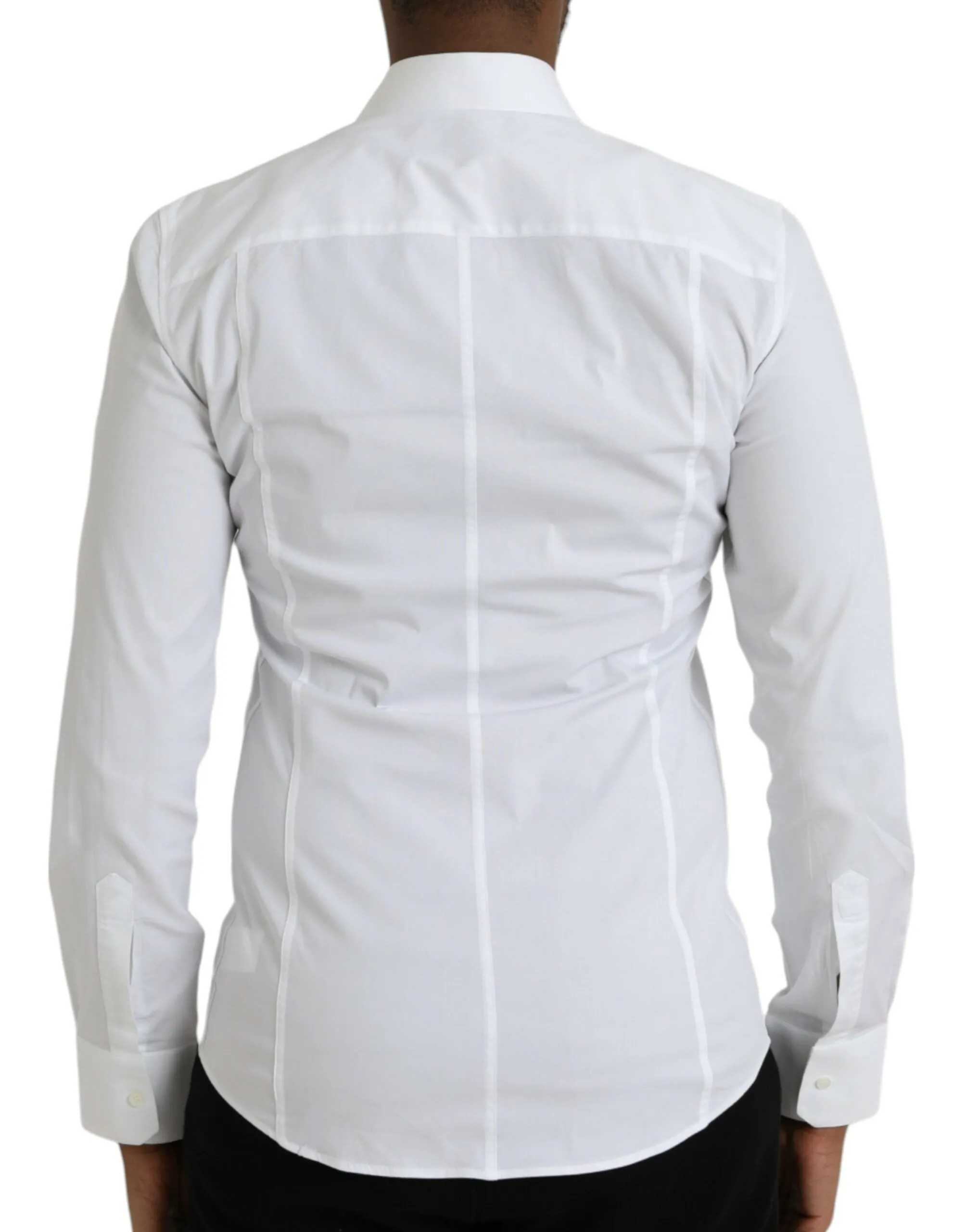 White Cotton Stretch Formal SICILIA Shirt sold by Louxly product image thumbnail 3