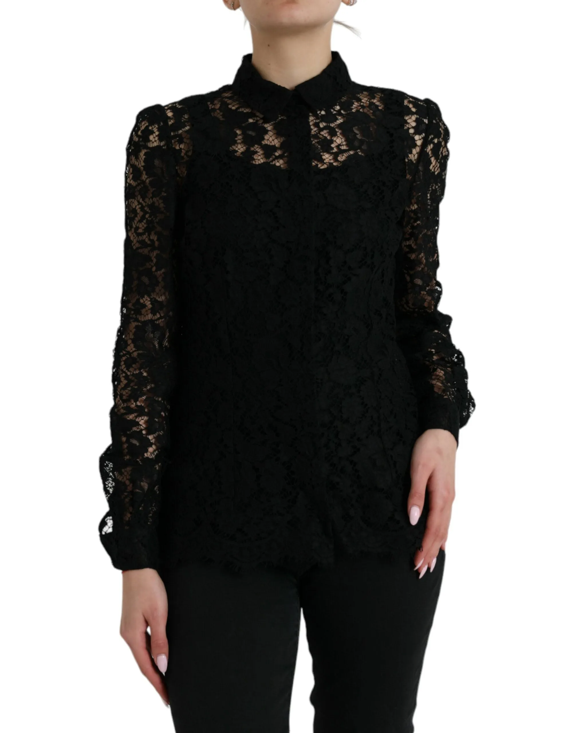 Elegant Floral Lace Blouse Top sold by Louxly