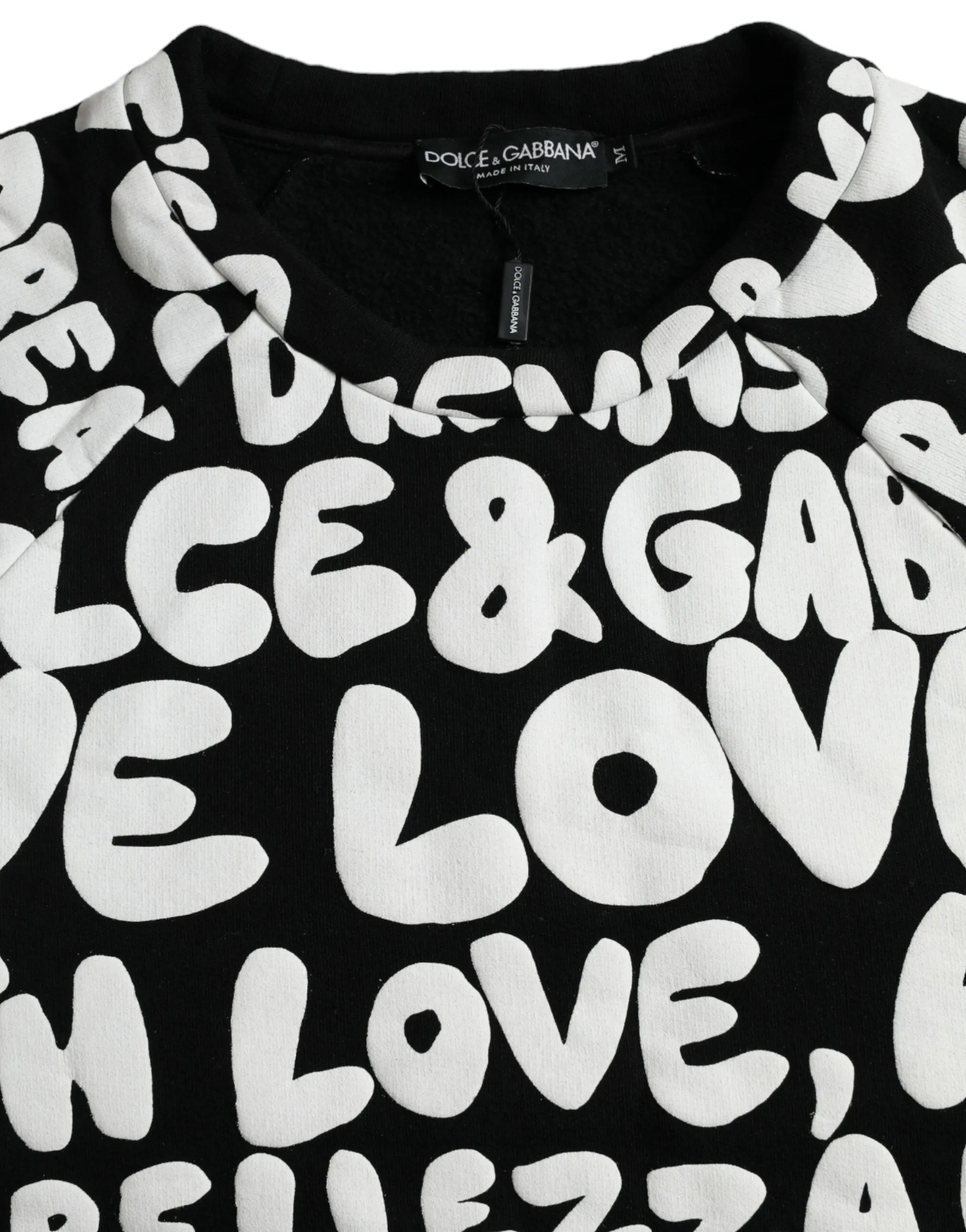 Black White Logo Print Crew Neck Sweatshirt Sweater sold by Louxly product image thumbnail 3