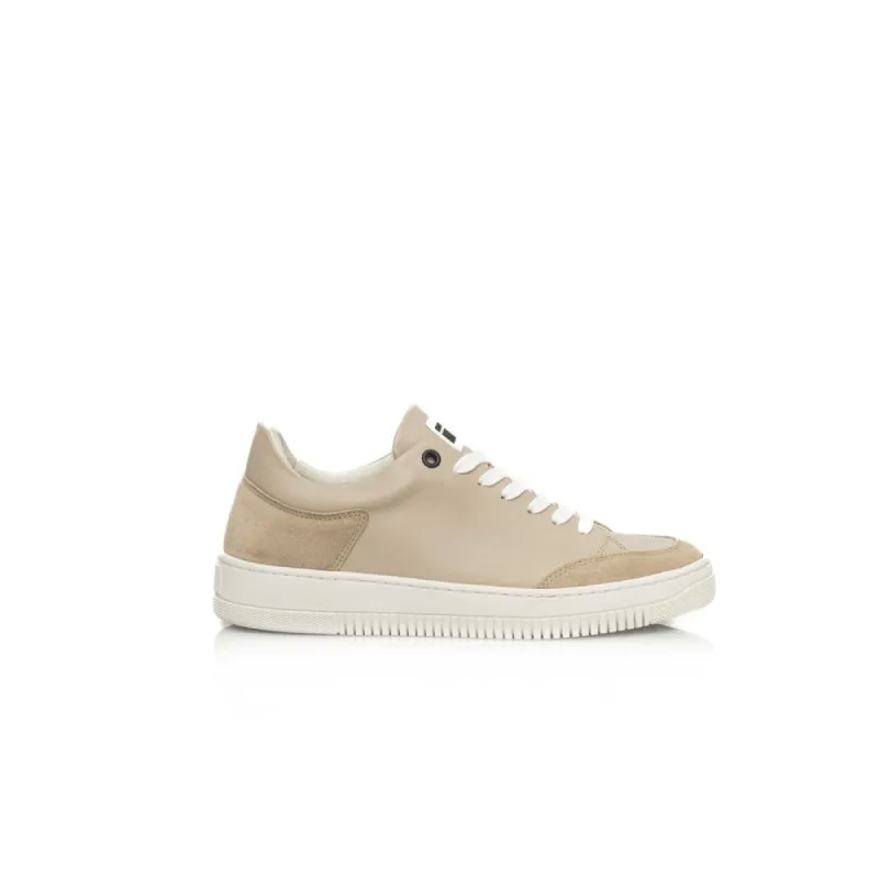 Beige Leather Women Sneaker sold by Louxly