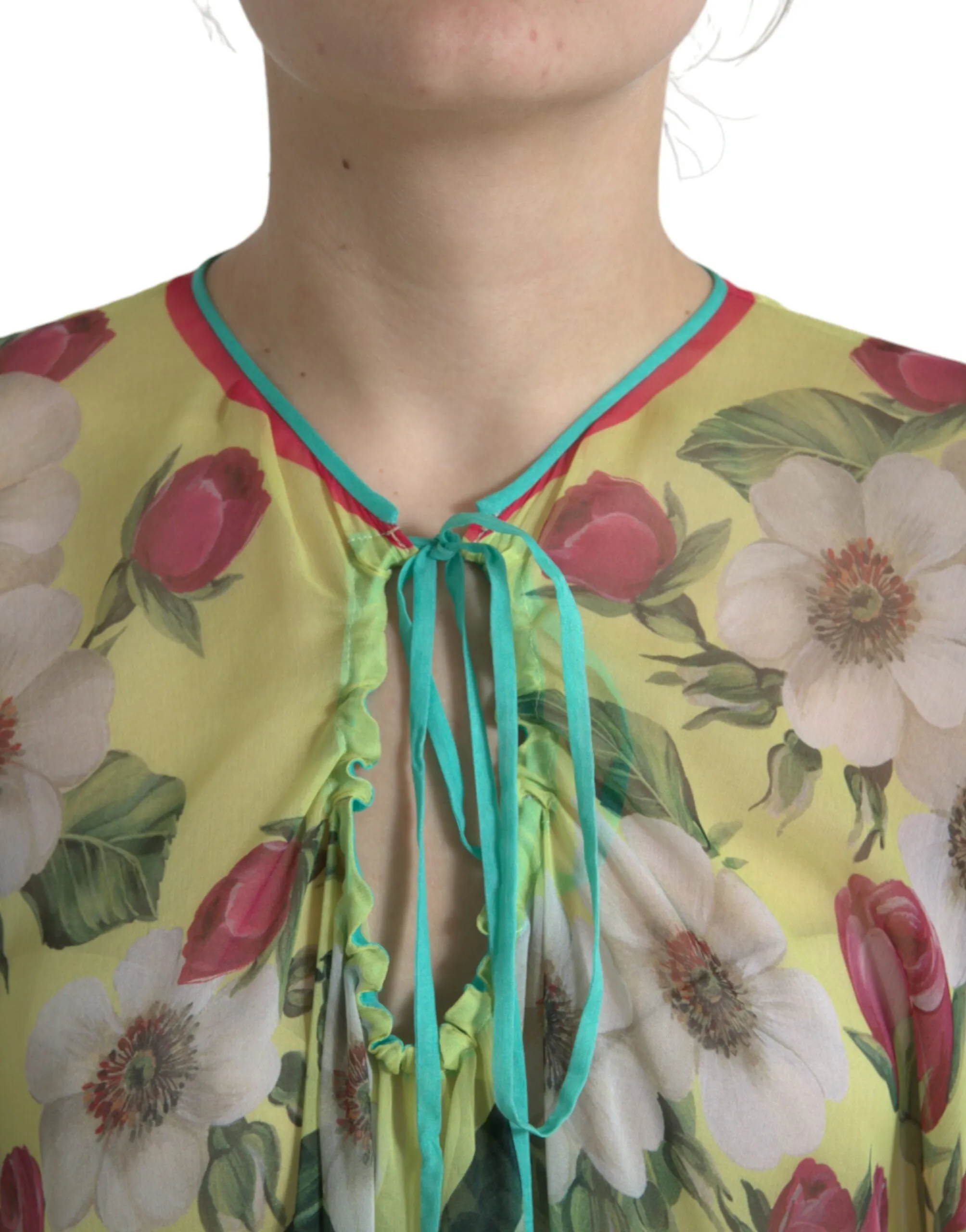 Elegant Floral Silk Maxi Dress sold by Louxly product image thumbnail 4