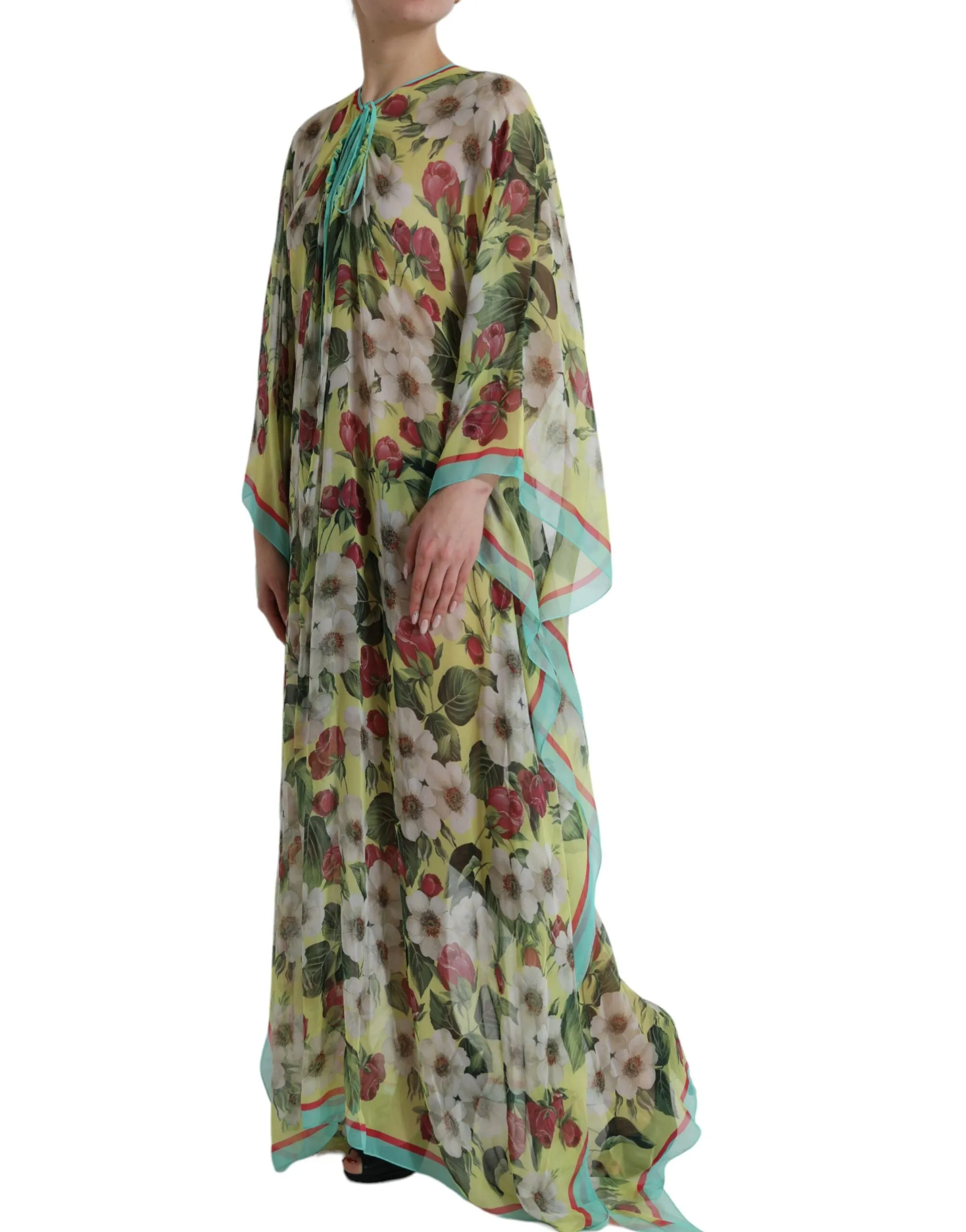 Elegant Floral Silk Maxi Dress sold by Louxly product image thumbnail 2