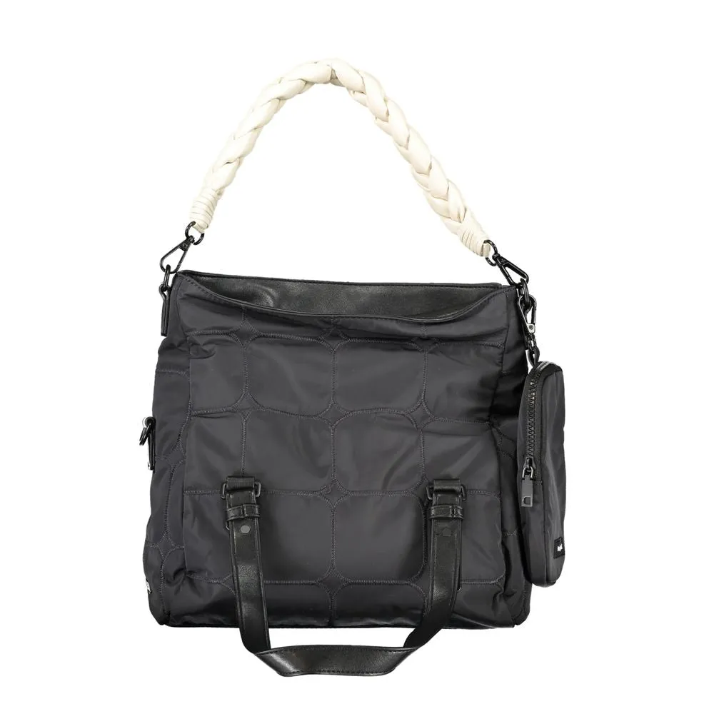 Black Polyester Handbag sold by Louxly