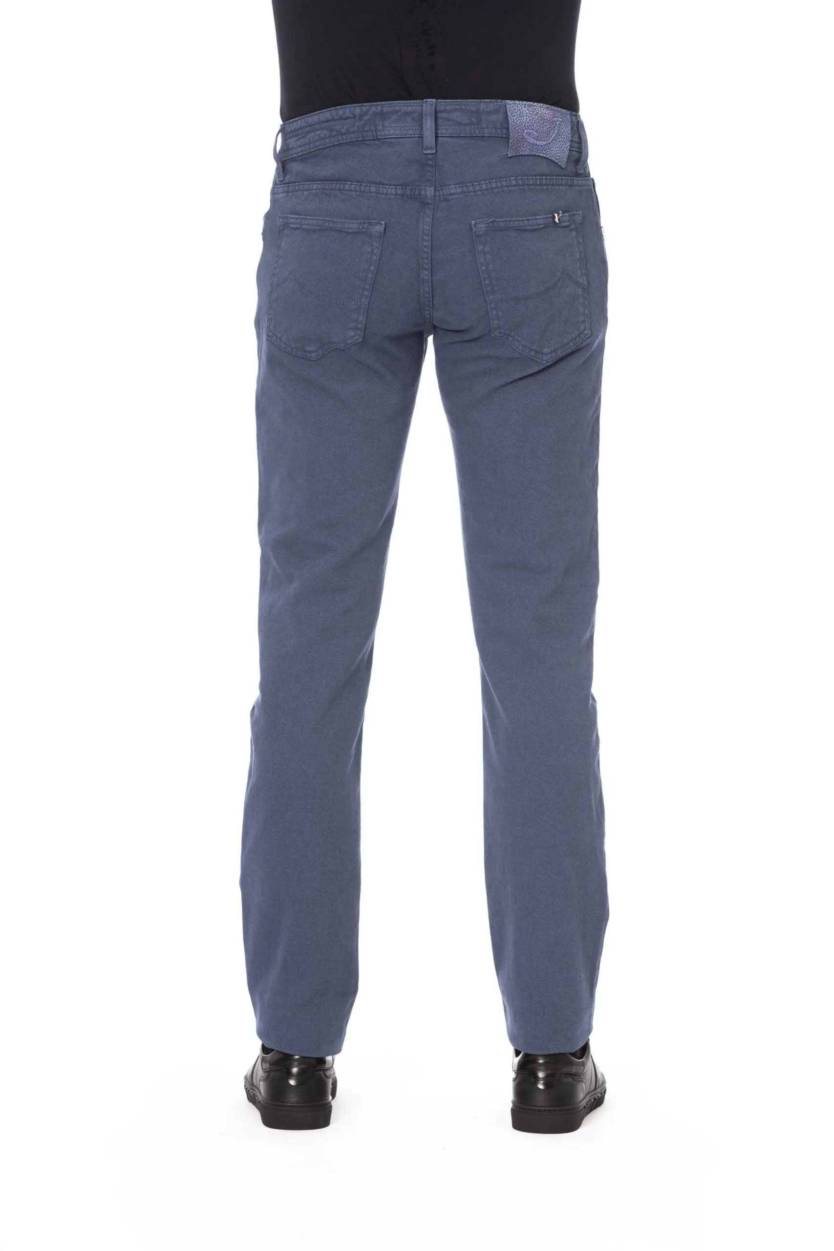 Sleek Blue Cotton Stretch Jeans sold by Louxly product image thumbnail 3