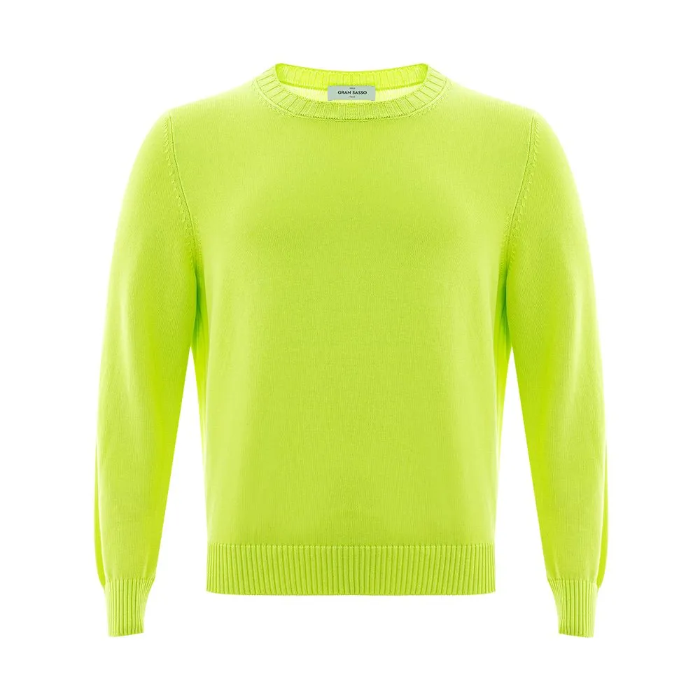 Radiant Yellow Italian Cotton Sweater for Men sold by Louxly