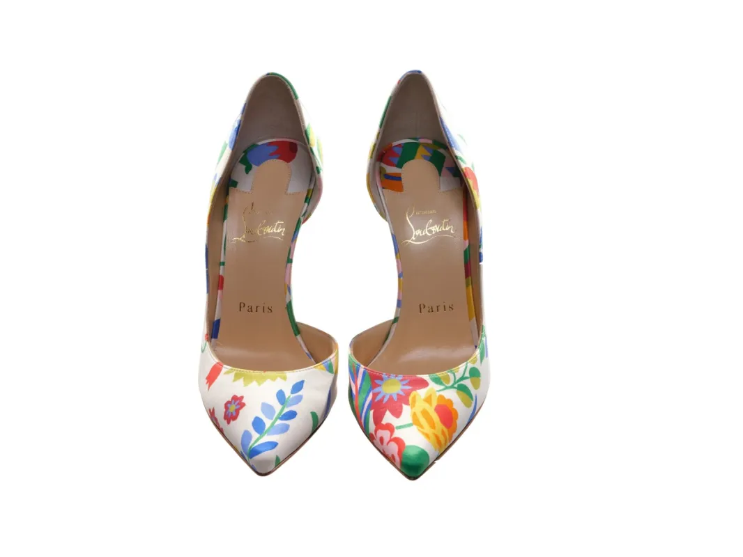 Iriza 100 Floral Crepe Satin High Heel Pumps sold by Louxly