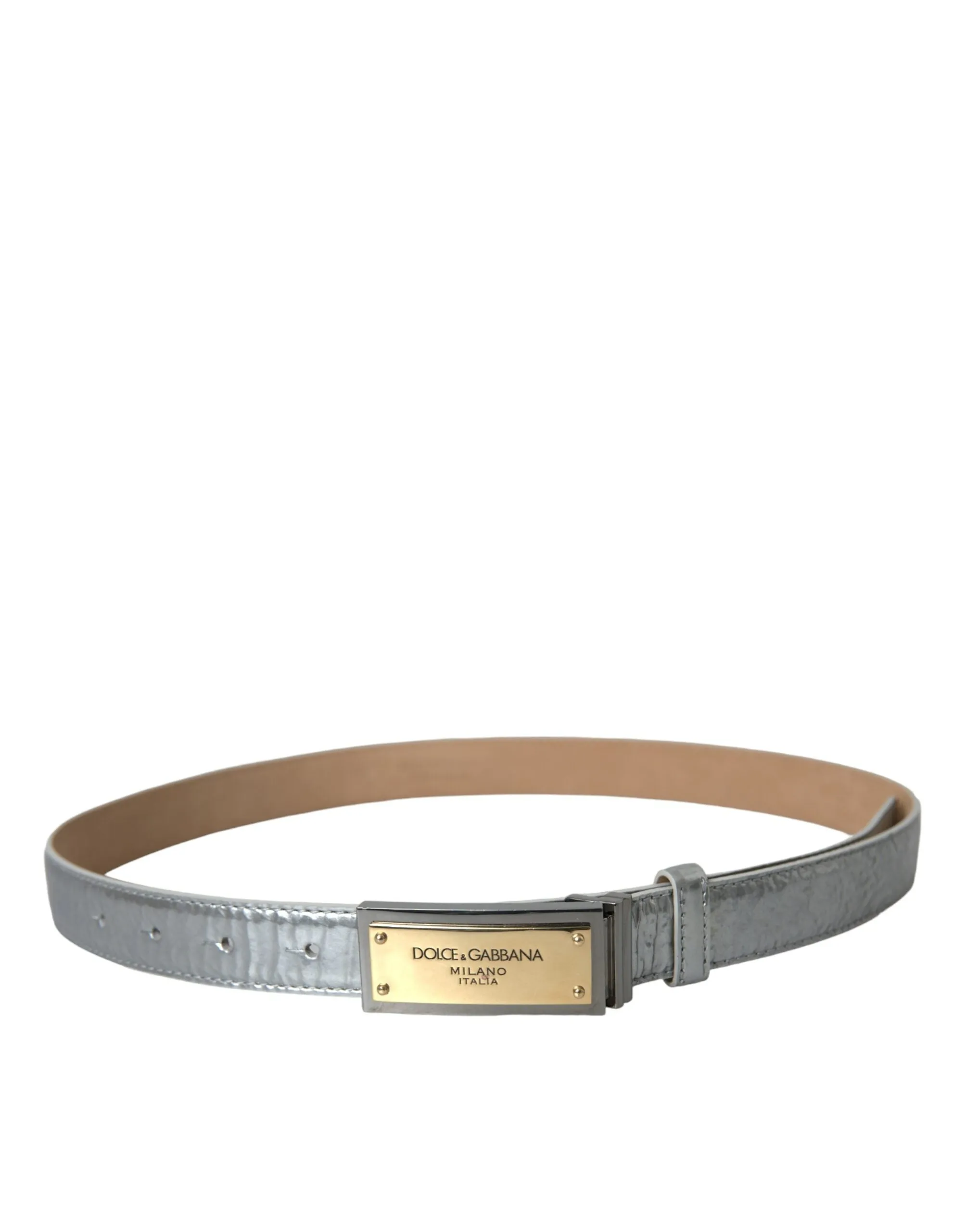 Silver Leather Metal Logo Buckle Belt Men sold by Louxly product image thumbnail 3
