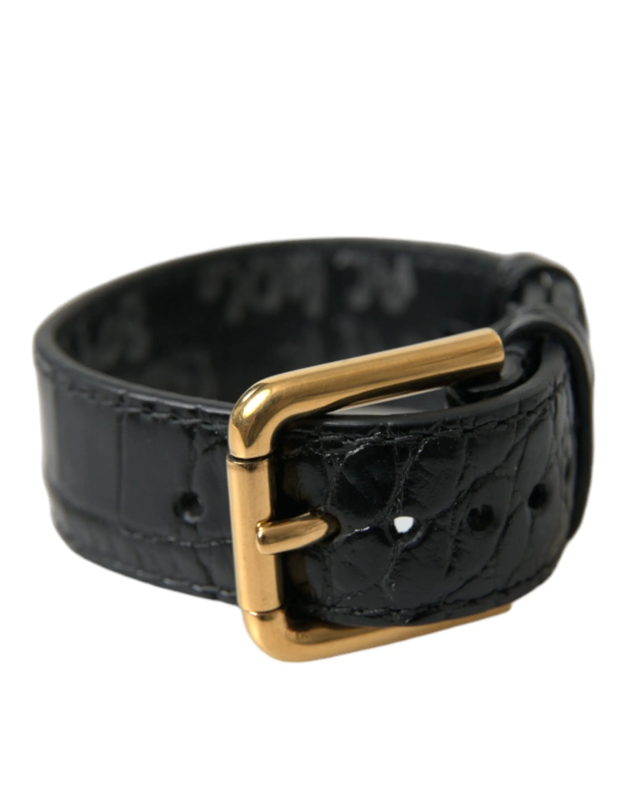 Elegant Gold Black Leather Bracelet sold by Louxly