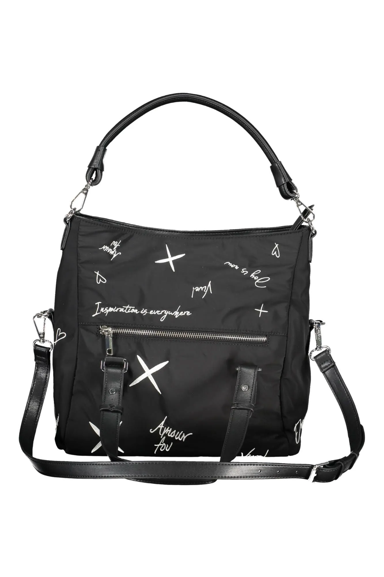 Elegant Embroidered Black Handbag with Versatile Straps sold by Louxly product image thumbnail 2
