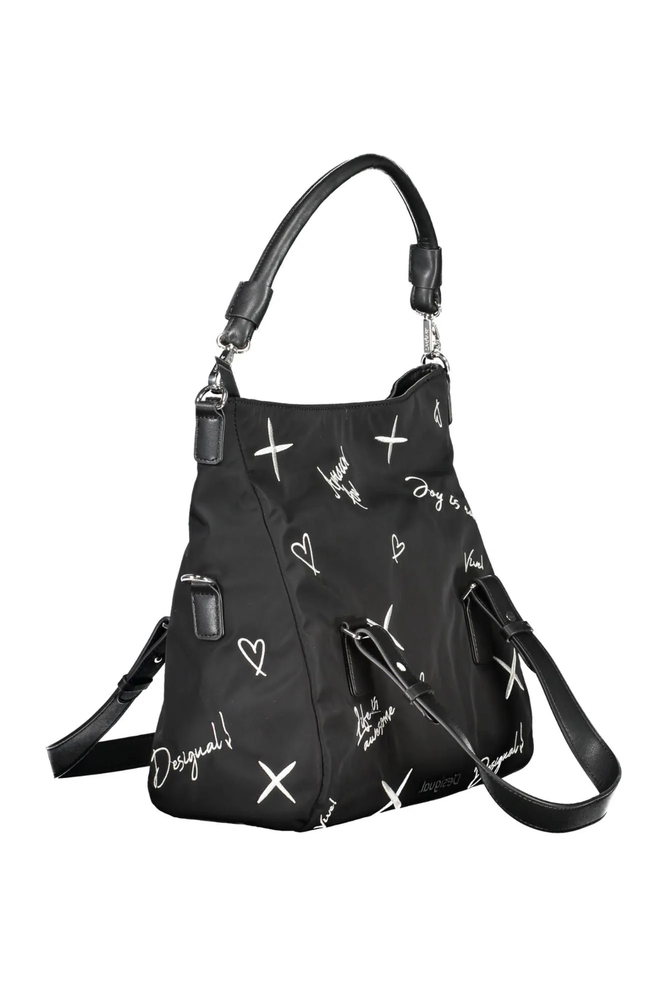 Elegant Embroidered Black Handbag with Versatile Straps sold by Louxly product image thumbnail 3
