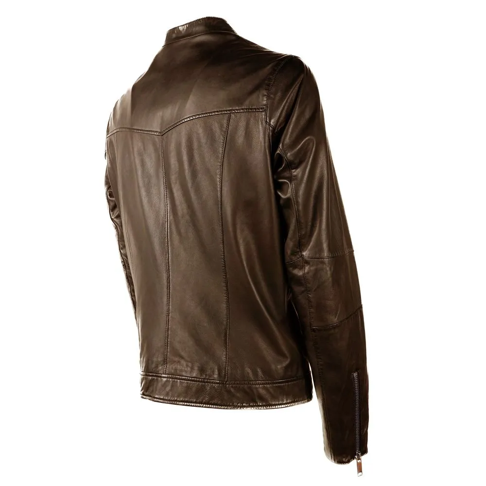 Brown Leather Jacket sold by Louxly product image thumbnail 2