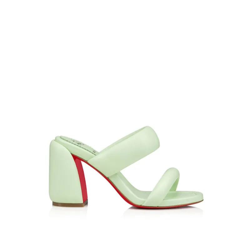 Emerald Elegance Leather Sandals made by Christian Louboutin