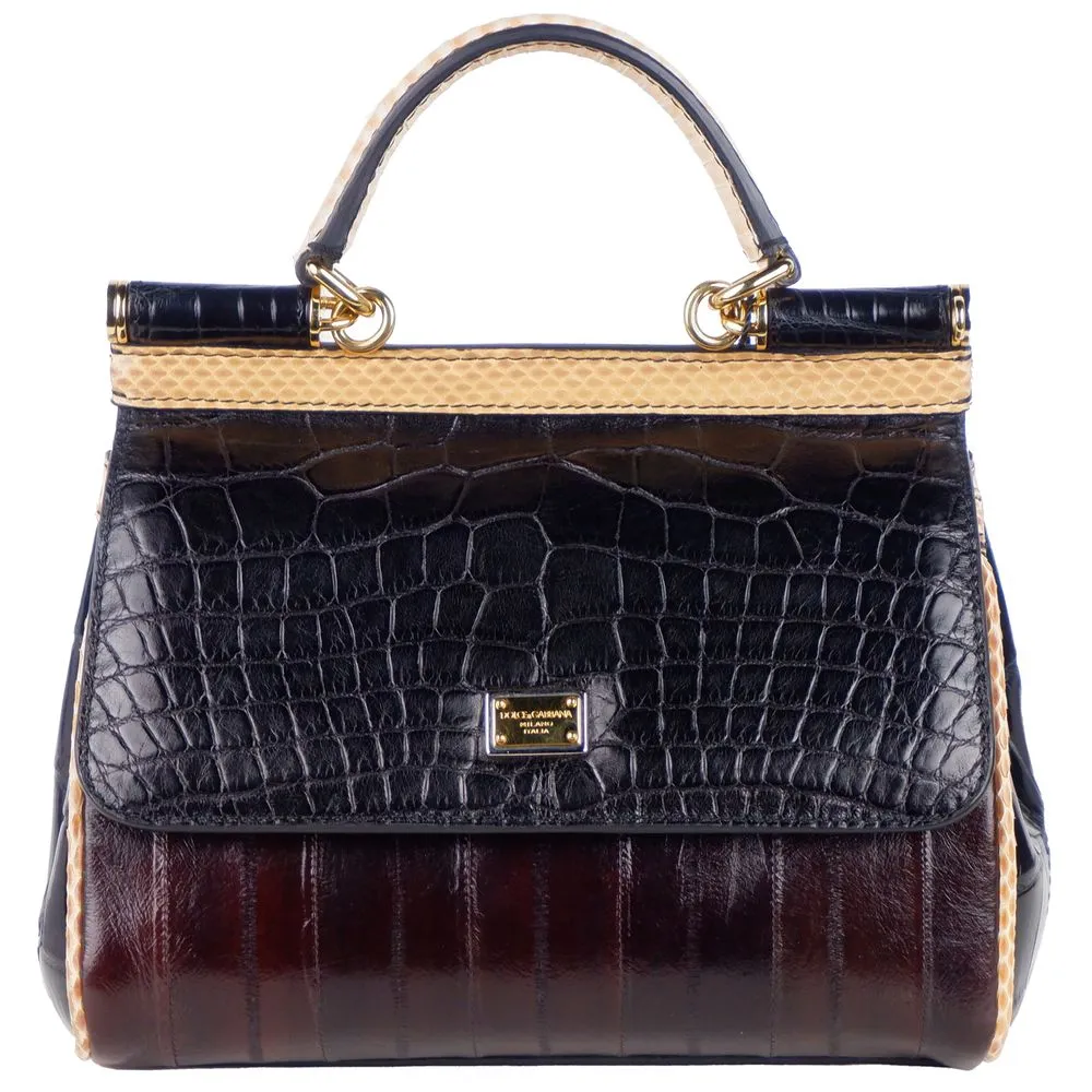 Multicolor Leather Di Crocodile Handbag sold by Louxly