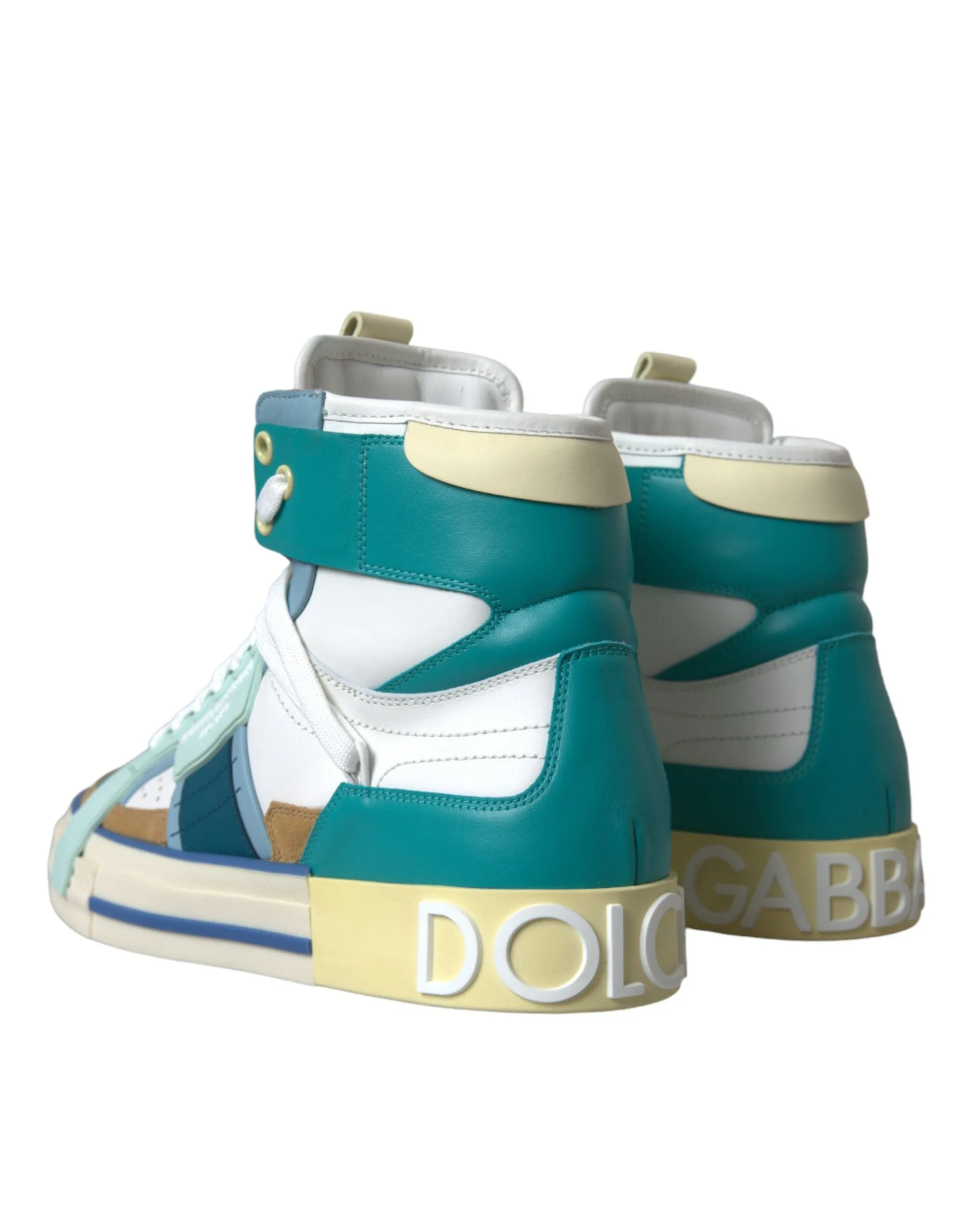 Multicolor Colorblock Leather High Top Sneakers Shoes sold by Louxly product image thumbnail 3