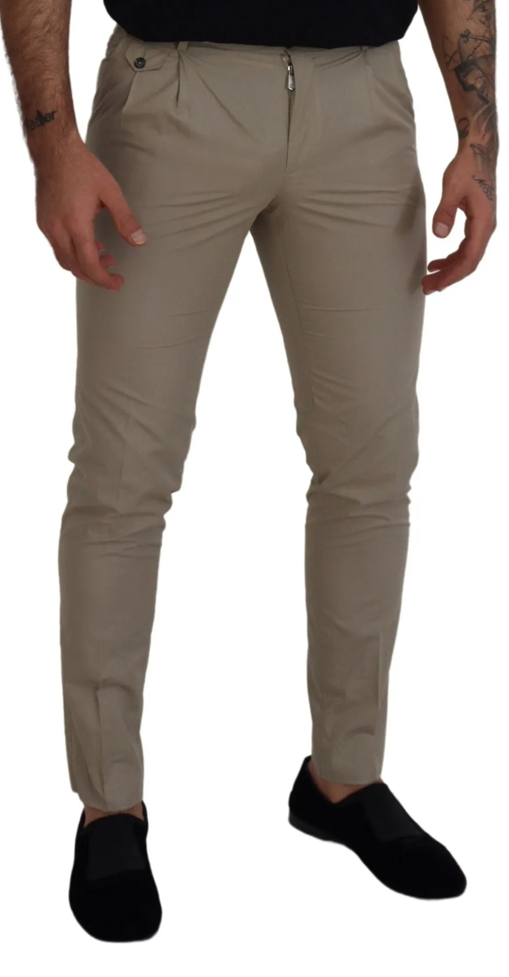 Stunning Beige Italian Cotton Trousers sold by Louxly product image thumbnail 4