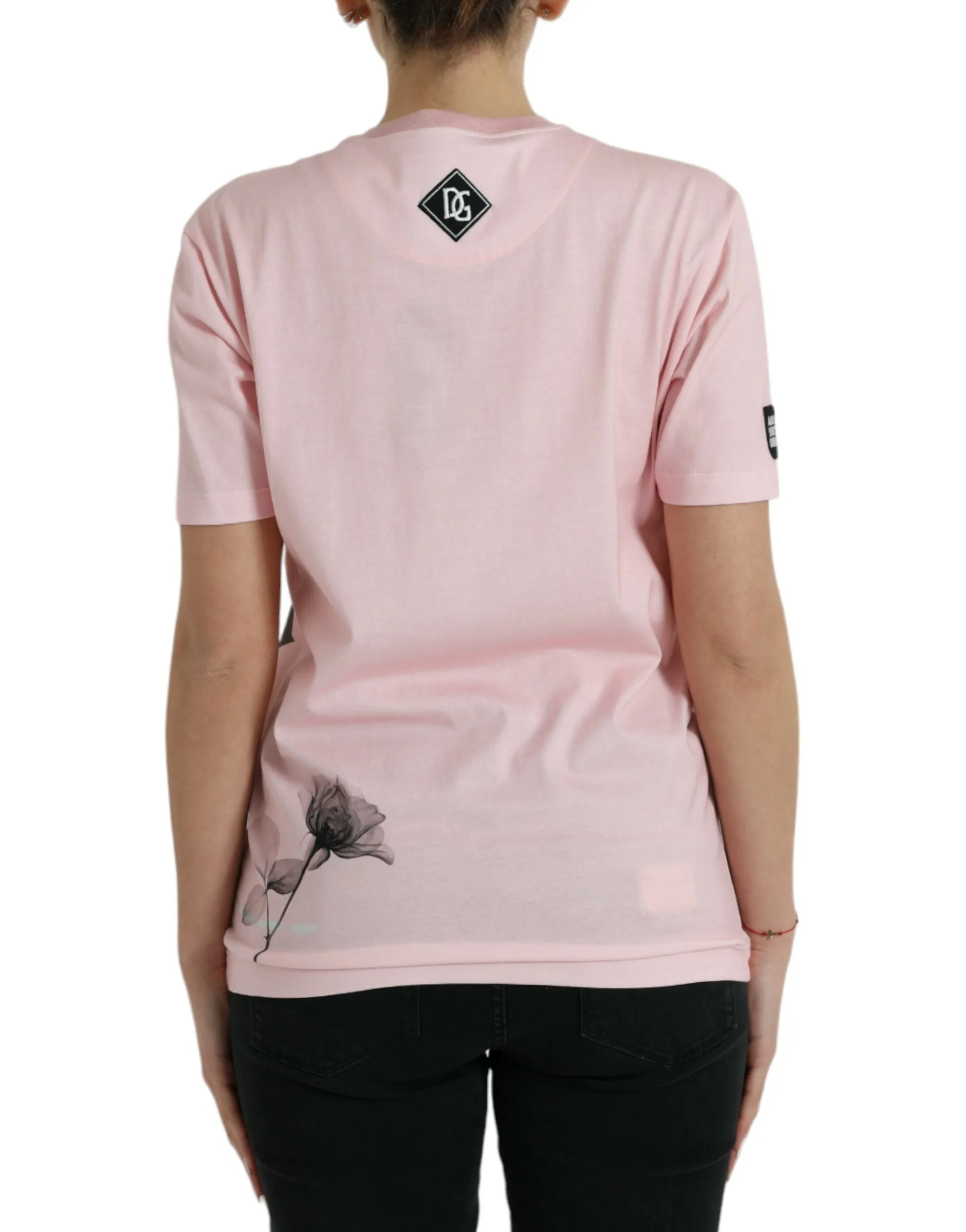 Chic Pink Floral Cotton Tee sold by Louxly product image thumbnail 3