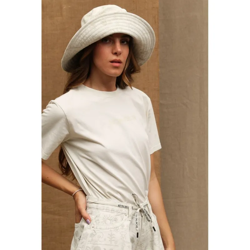 White Cotton Women T-Shirt sold by Louxly