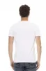Sleek White Cotton Blend Tee with Graphic Front sold by Louxly