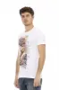 Sleek White Cotton Blend Tee with Graphic Front sold by Louxly