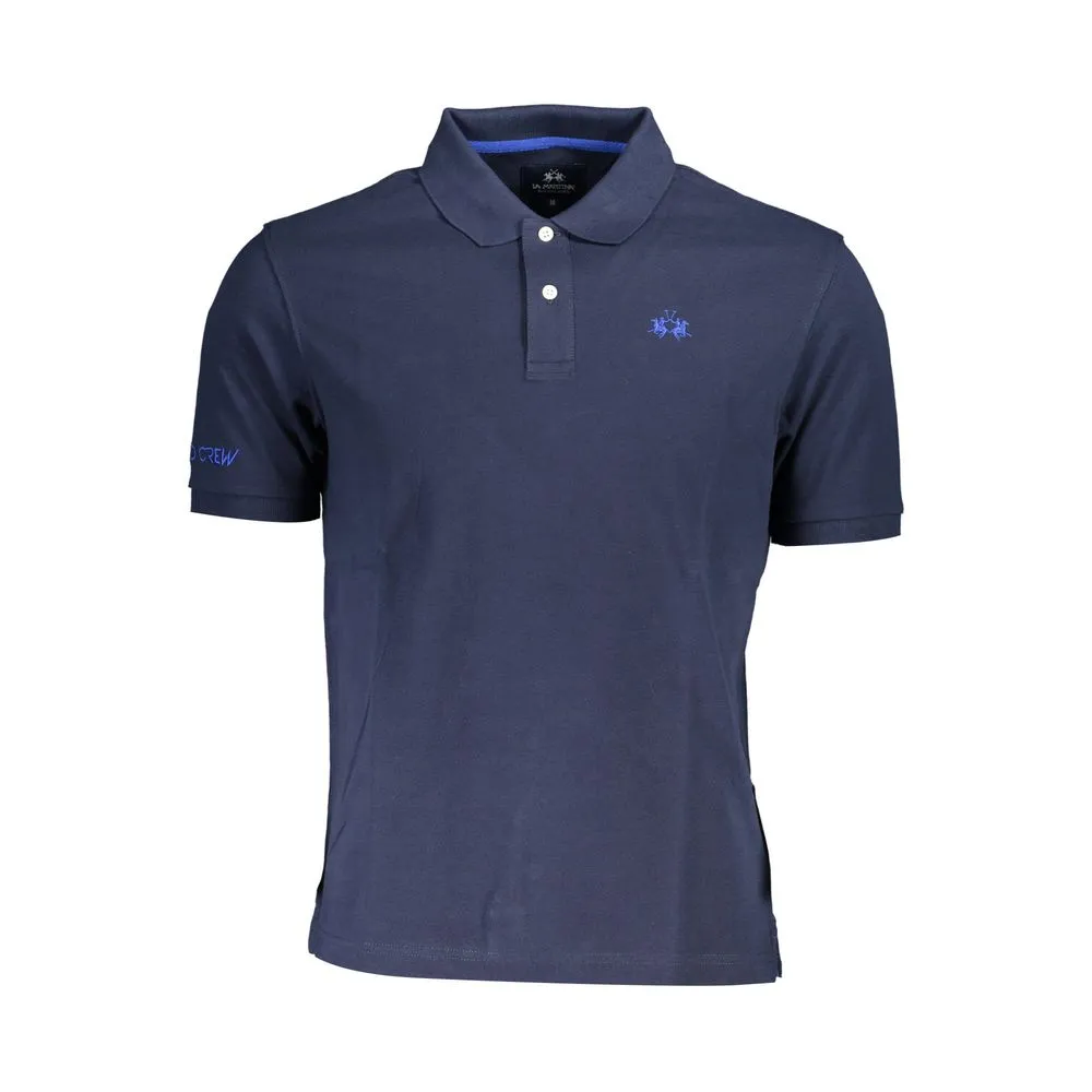 Blue Cotton Men Polo Shirt sold by Louxly