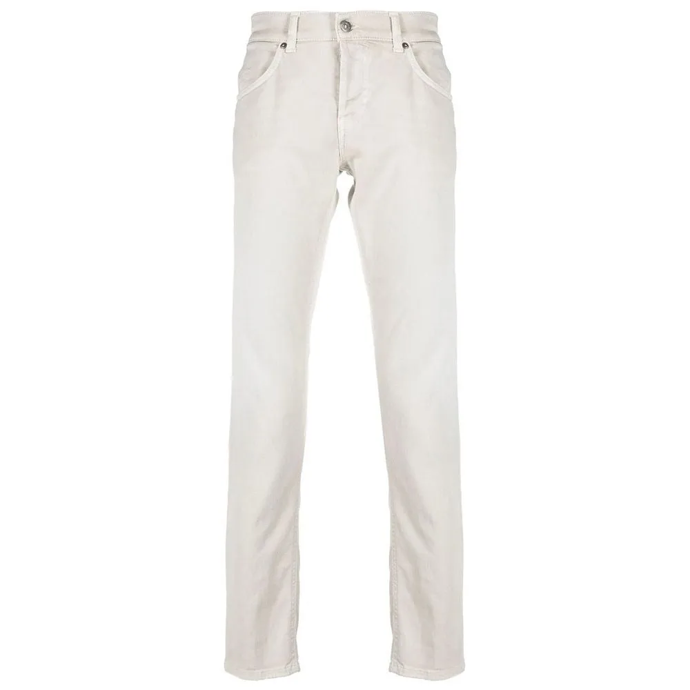 Cream-Colored Cotton Blend Trousers sold by Louxly