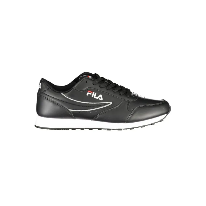 Sleek Black Sports Sneakers with Contrast Details made by Fila