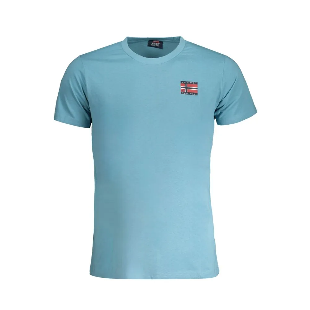Light Blue Cotton T-Shirt sold by Louxly