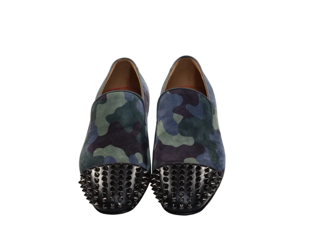 Spooky Flat Camouflage and Studded Slip On Shoes sold by Louxly