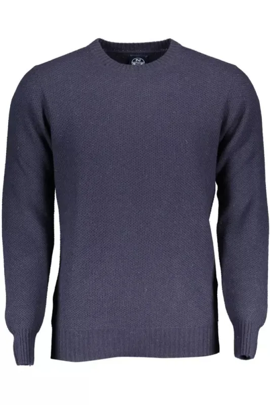 Elegant Blue Wool-Blend Sweater for Men sold by Louxly