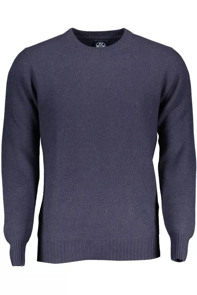 Elegant Blue Wool-Blend Sweater for Men sold by Louxly
