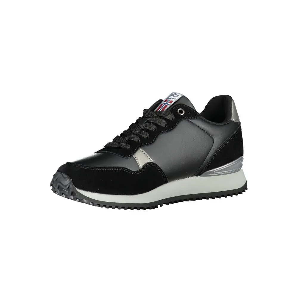 Chic Black Lace-Up Sneakers with Contrast Detail sold by Louxly product image thumbnail 3