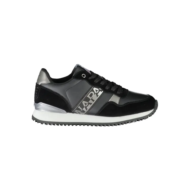 Chic Black Lace-Up Sneakers with Contrast Detail sold by Louxly