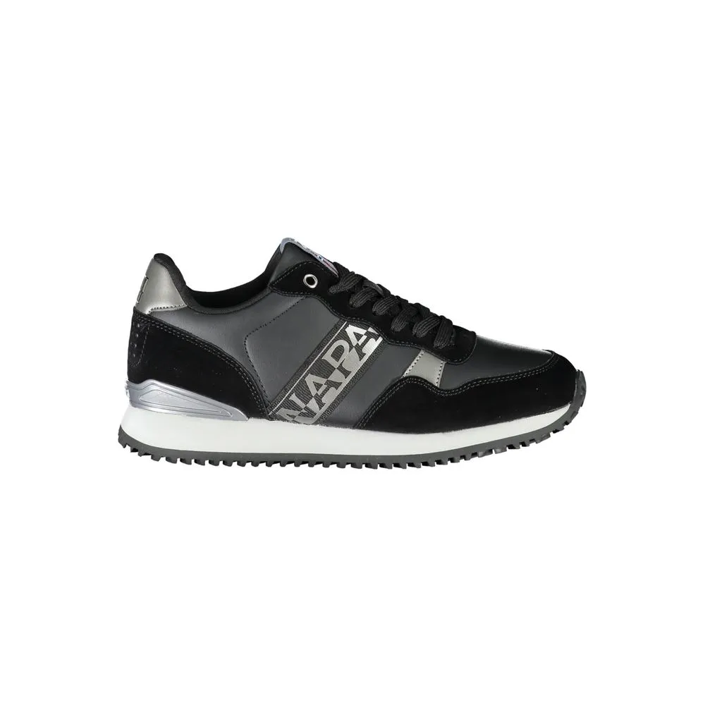 Chic Black Lace-Up Sneakers with Contrast Detail sold by Louxly