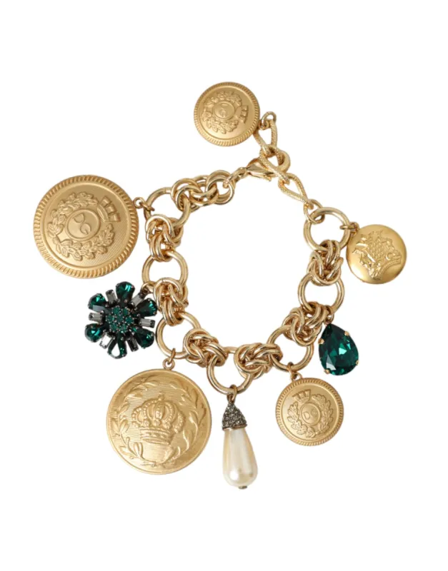 Gold Tone Brass Chain Crystal Women Bracelet sold by Louxly