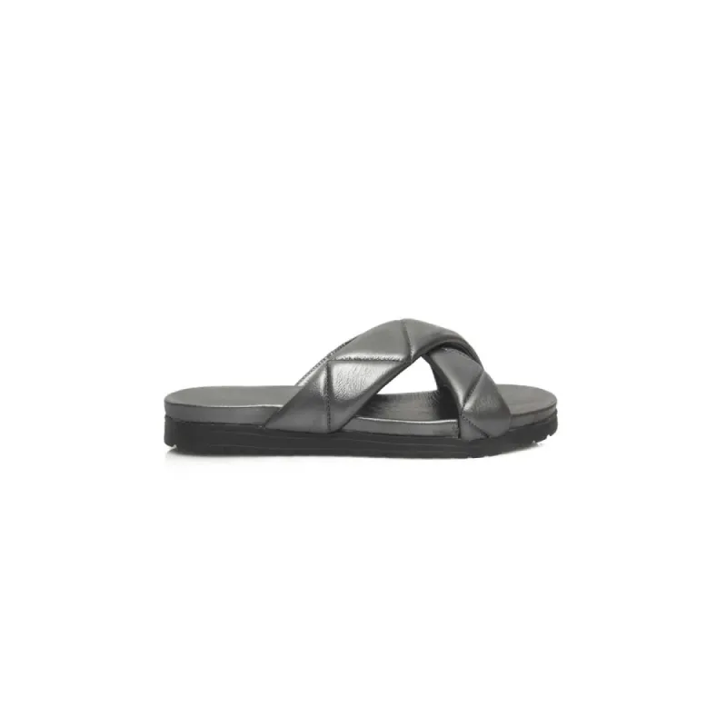 Gray Sheepskin Women Sandal sold by Louxly