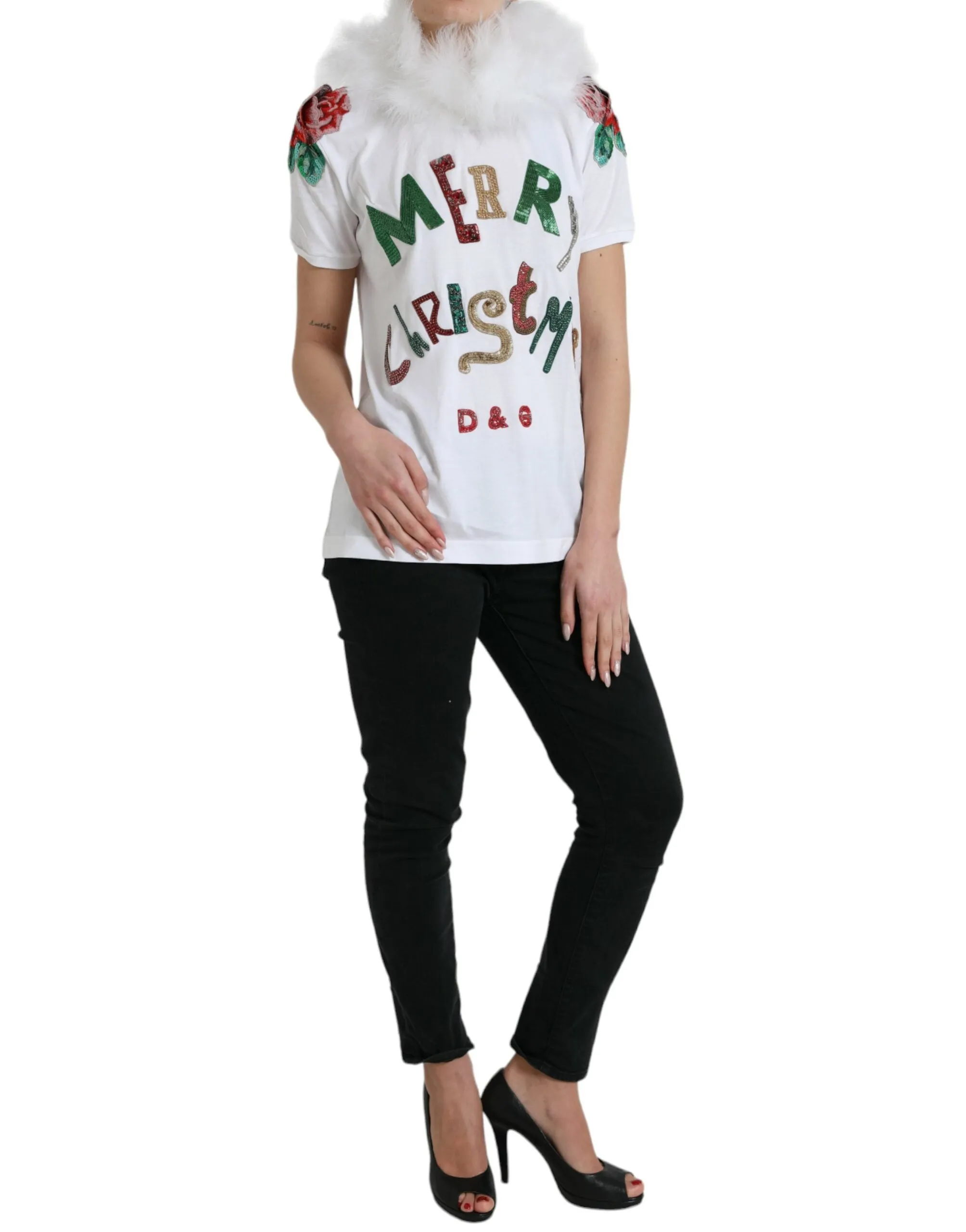 Elegant Sequined Cotton Tee sold by Louxly product image thumbnail 2