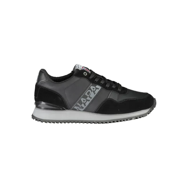 Sleek Black Contrast Lace Sneakers sold by Louxly