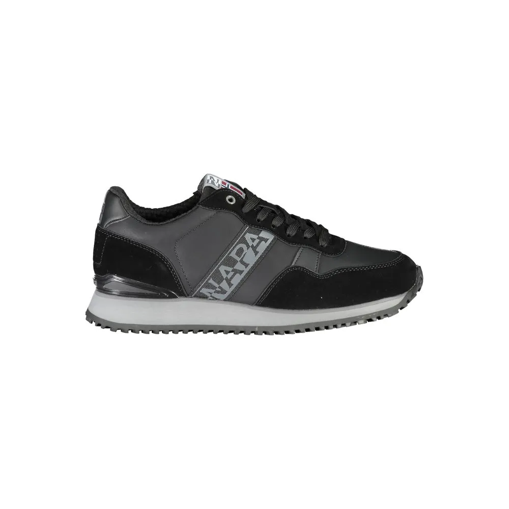 Sleek Black Contrast Lace Sneakers sold by Louxly