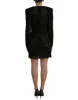 Elegant Black Floral Lace Sheath Mini Dress sold by Louxly