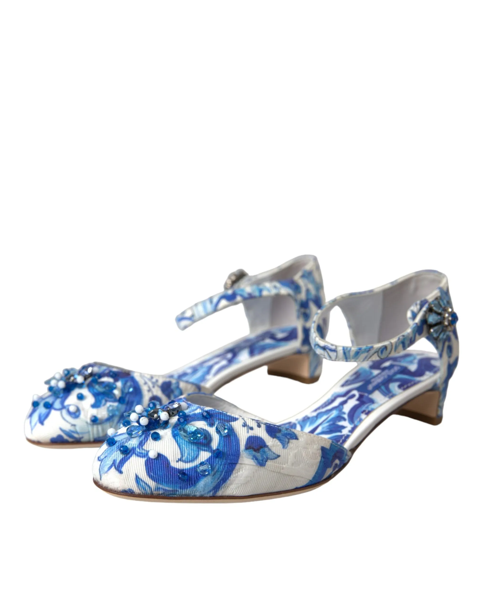 White Majolica Mary Janes Heels Pumps Shoes sold by Louxly product image thumbnail 3