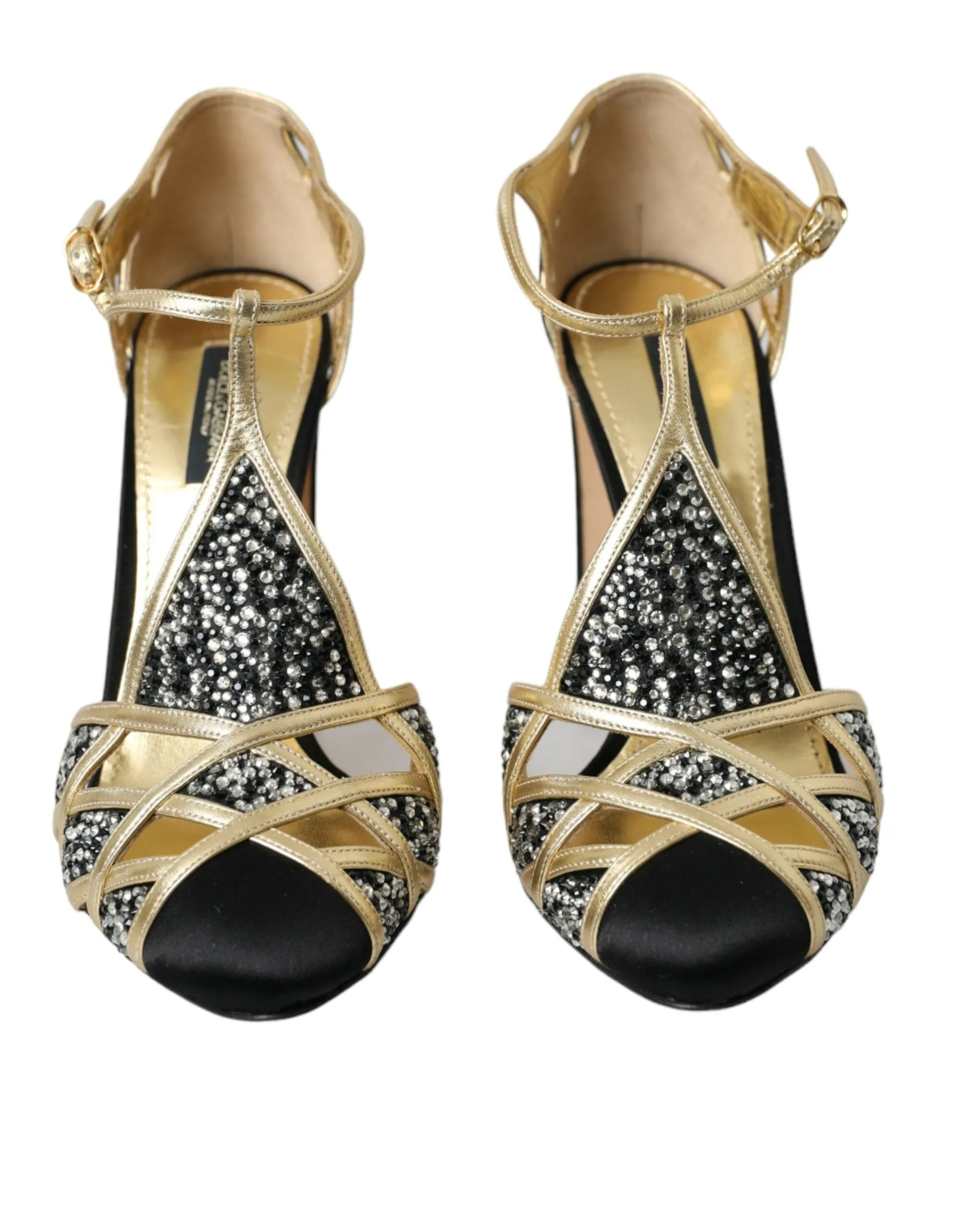Black Suede Gold Embellished Heels Pump Shoes sold by Louxly product image thumbnail 2