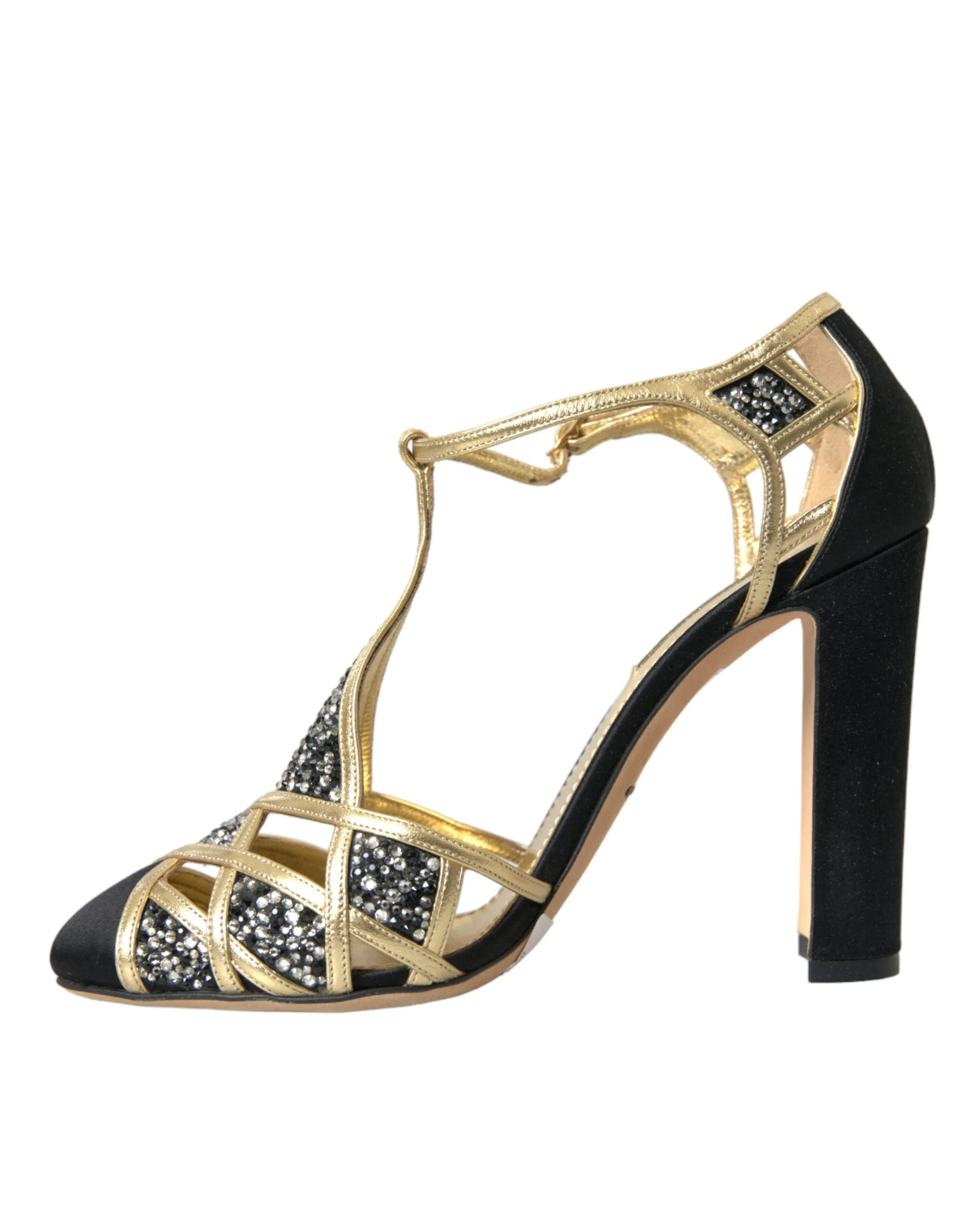 Black Suede Gold Embellished Heels Pump Shoes sold by Louxly product image thumbnail 4